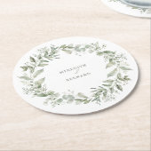 Elegant Botanical Wedding Ronde Kartonnen Onderzetter (Gebogen)