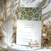 Elegant Botanical Wedding RSVP Card Kaart