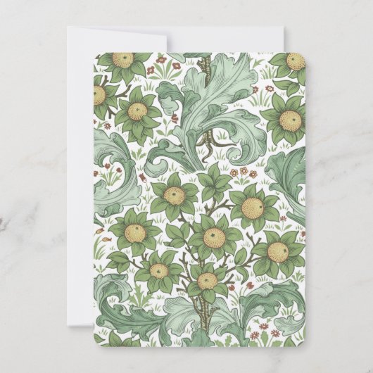 Elegant Botanical Wedding RSVP Card Kaart (Achterkant)