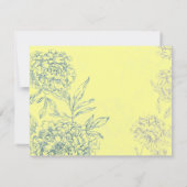Elegant Botanical Wedding RSVP-kaarten Geel Blauw RSVP Kaartje (Achterkant)