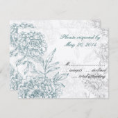 Elegant Botanical Wedding RSVP-kaarten Jade Cream RSVP Kaartje (Voorkant / Achterkant)