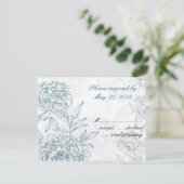 Elegant Botanical Wedding RSVP-kaarten Jade Cream RSVP Kaartje (Staand voorkant)