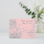 Elegant Botanical Wedding RSVP-kaarten Roze Jade RSVP Kaartje (Staand voorkant)