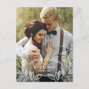 Elegant Botanical Wedding Save the Date Aankondigingskaart