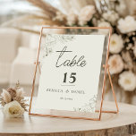 Elegant Botanical Wedding Table Number Card Kaart<br><div class="desc">Help guests easily find their seats with this elegant botanical wedding table number card. Featuring delicate floral line art and timeless minimalist typography, this design adds a refined and romantic touch to your reception table décor. Perfect for romantic, garden, and minimalist wedding themes, this table number card coordinates beautifully with...</div>