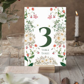 Elegant Botanical Wedding Table Number Kaart