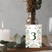 Elegant Botanical Wedding Table Number Kaart