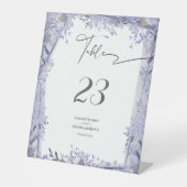 Elegant Botanical Wedding Table Number Sign Reclamebord Met Voetstuk (Voorkant)