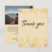 Elegant Botanical Wedding Thank You Card Bedankkaart (Voorkant / Achterkant)