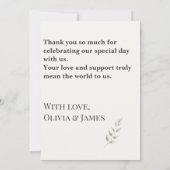 Elegant Botanical Wedding Thank You Card Bedankkaart (Achterkant)