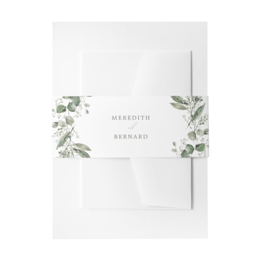 Elegant Botanical Wedding Uitnodigingen Wikkel (Voorkant Voorbeeld)