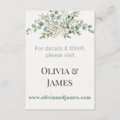 Elegant Botanical Wedding Website Insert Card Advieskaart (Voorkant)