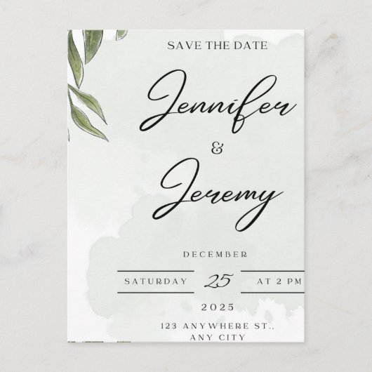 Elegant Botanical Wedding Welcome Sign | poster Feestdagenkaart (Voorkant)