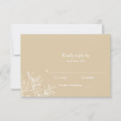 Elegant Botanical White Floral Wedding RSVP Kaart (Voorkant)