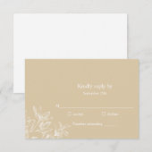 Elegant Botanical White Floral Wedding RSVP Kaart (Voorkant / Achterkant)
