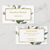 ELEGANT BOTANICAL WHITE VISITEKAARTJE (Voorkant / Achterkant)