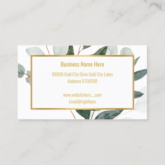 ELEGANT BOTANICAL WHITE VISITEKAARTJE (Achterkant)