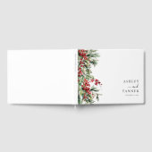 Elegant Botanical Winter Christmas Wedding Gastenboek (Volledig)