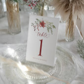 Elegant Botanical Winter Wedding Table Numbers Reclamebord Met Voetstuk