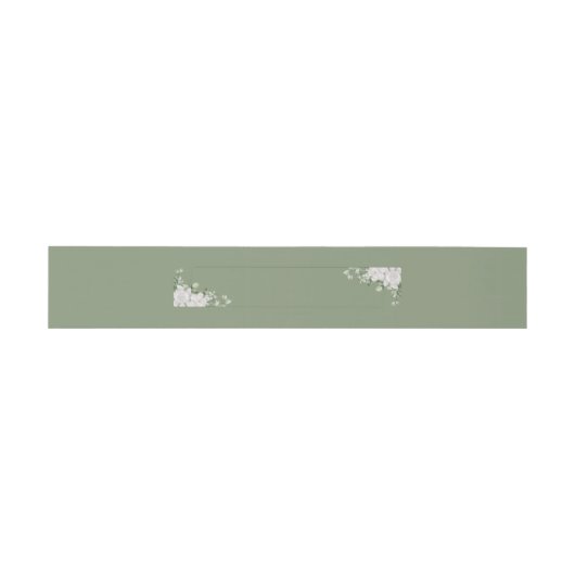 Elegant Botanical Wrap | Sage Green Belly Band Uitnodigingen Wikkel (Vlak)