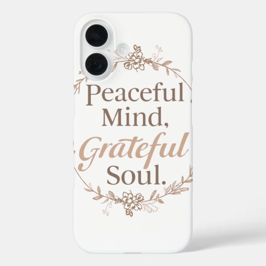 Elegant Botanical Wreath with Zen Quote Case-Mate iPhone Case (Achterkant)