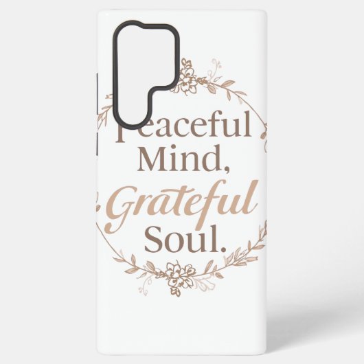 Elegant Botanical Wreath with Zen Quote Samsung Galaxy Hoesje (Achterkant)