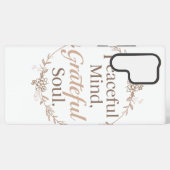 Elegant Botanical Wreath with Zen Quote Samsung Galaxy Hoesje (Achterkant horizontaal)