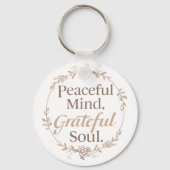 Elegant Botanical Wreath with Zen Quote Sleutelhanger (Voorkant)