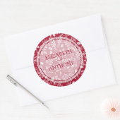 Elegant botanicals Cranberry Wedding Ronde Sticker (Envelop)