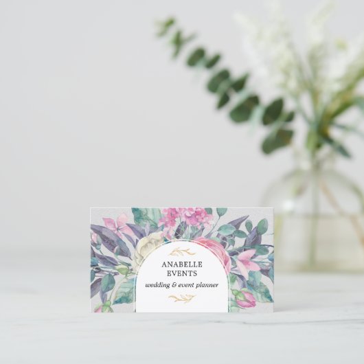 Elegant Botanicals QR-code Visitekaartje (Staand voorkant)