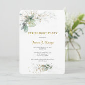 Elegant botanisch afscheidsfeestje kaart (Staand voorkant)