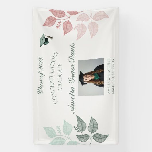 Elegant Botanisch Afstuderen Banner (Verticaal)