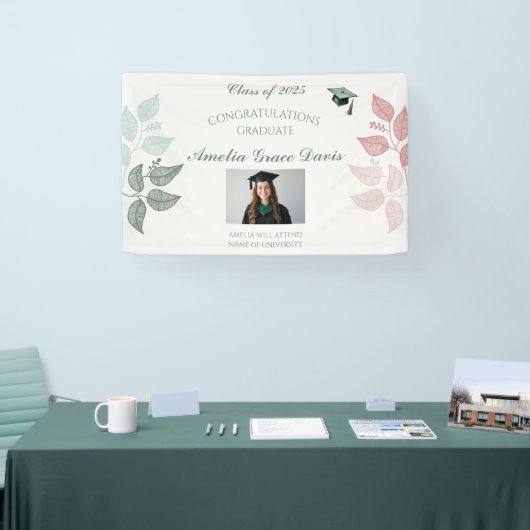 Elegant Botanisch Afstuderen Banner (Beurs)