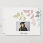 Elegant botanisch Afstuderen bedankkaart Kaart (Achterkant)