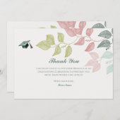 Elegant botanisch Afstuderen bedankkaart Kaart (Voorkant / Achterkant)