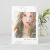 Elegant Botanisch Afstuderen Foto Dank u Bedankkaart (Staand voorkant)