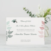 Elegant Botanisch Afstuderen Kaart (Staand voorkant)