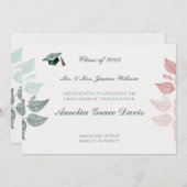 Elegant Botanisch Afstuderen Kaart (Voorkant / Achterkant)