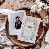 Elegant  botanisch Afstuderen Kaart