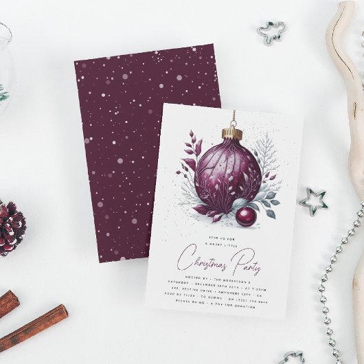 Elegant Botanisch Bauble Kerstfeest Kaart