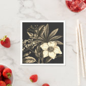 Elegant  Botanisch Beige Kerst Roos Servet (Insitu)