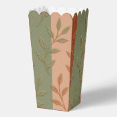 Elegant Botanisch Blad Aardetoon Patroon Bedankdoosjes (Achterkant)