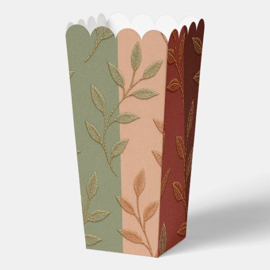 Elegant Botanisch Blad Aardetoon Patroon Bedankdoosjes (Voorkant)