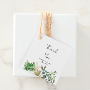 Elegant botanisch blad bedankjes labels