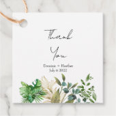 Elegant botanisch blad bedankjes labels (Voorkant)