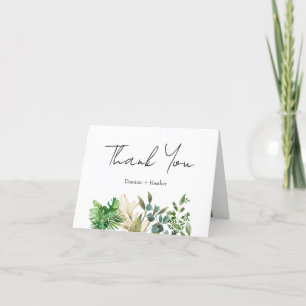 Elegant botanisch blad bedankkaart