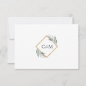 Elegant Botanisch Blad Blad Blad Goud Folie Bruilo RSVP Kaartje (Achterkant)