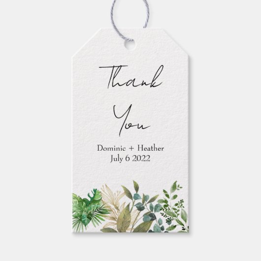 Elegant botanisch blad cadeaulabel (Voorkant)