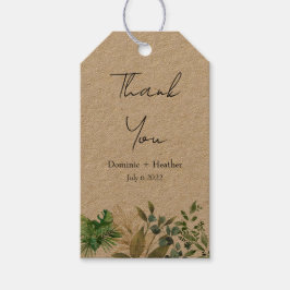 Elegant botanisch blad cadeaulabel