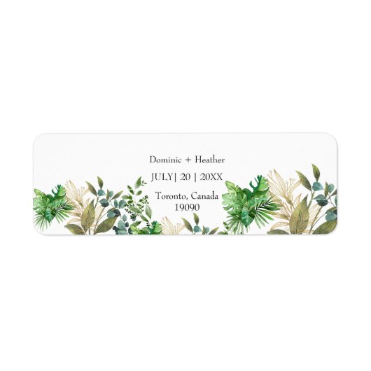 Elegant botanisch blad etiket (Voorkant)